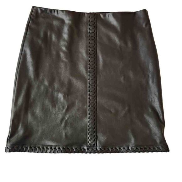 INC Leather Black Mini Skirt Size Small - Picture 1 of 6